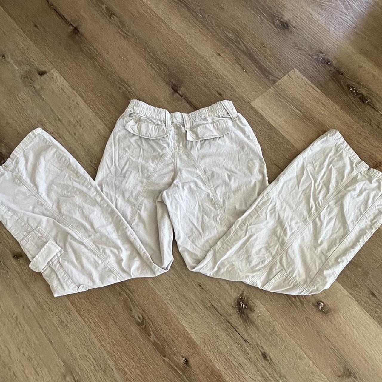 BDG y2k low waisted cargo pants in cream, out of... Depop