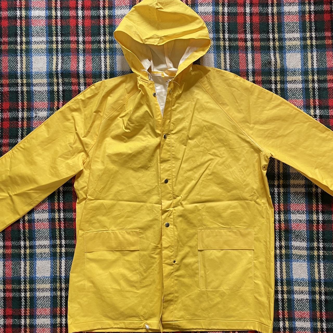 Vintage yellow pvc rain coat No tears in the pvc so... - Depop