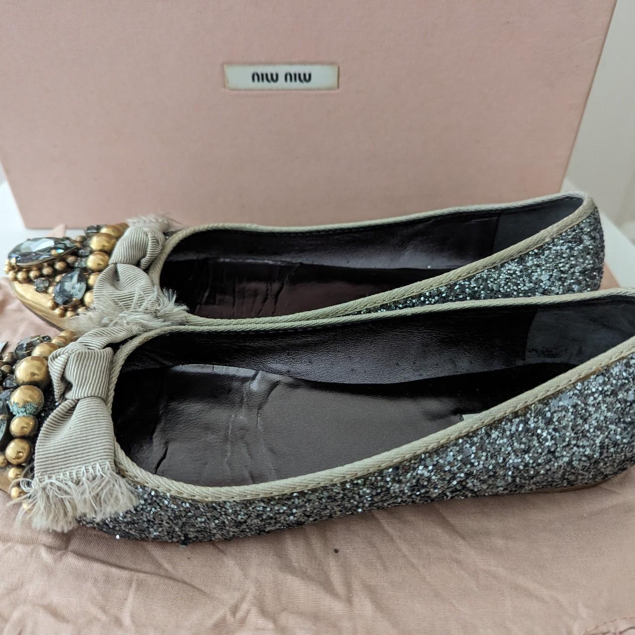miu miu glitter flats