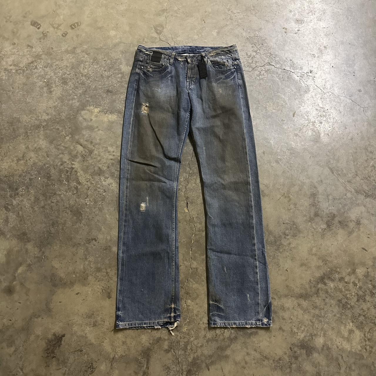 Rick Owens Slab Mudwash Waxed Denim... - Depop