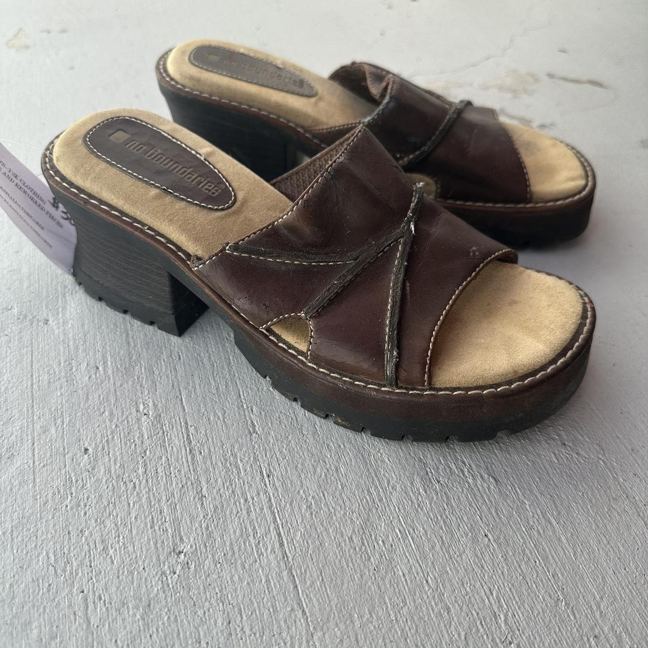 Y2K No Boundaries chunky sandals. In good condition,... - Depop