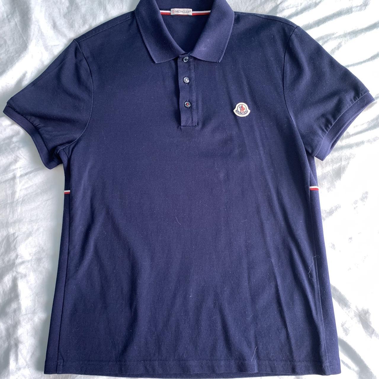 Moncler Men's Blue and Navy Polo-shirts | Depop