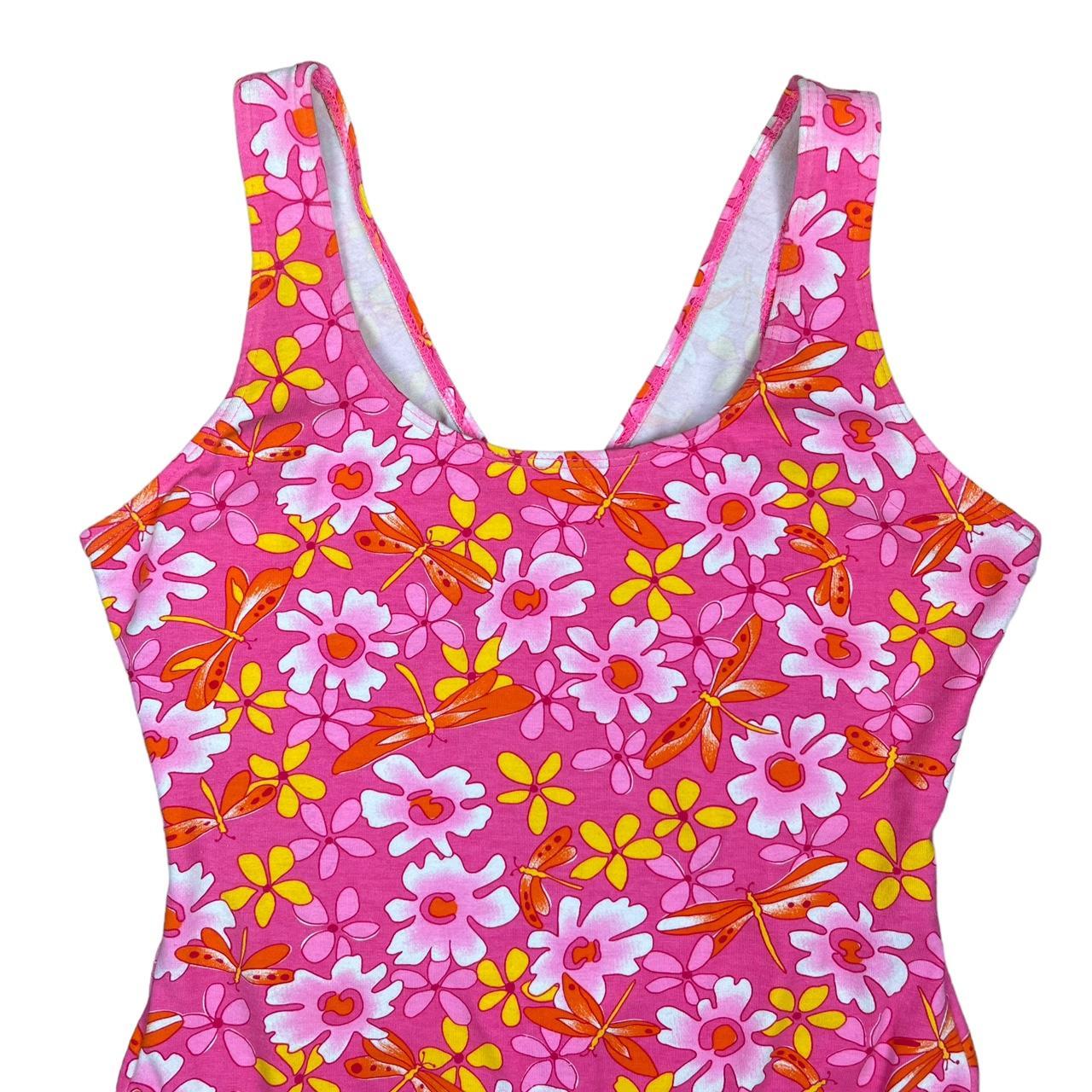 Vintage Floral Pink Swimsuit The Sweetest Bright Depop Vintage Floral Pink Swimsuit The Sweetest Bright Depop