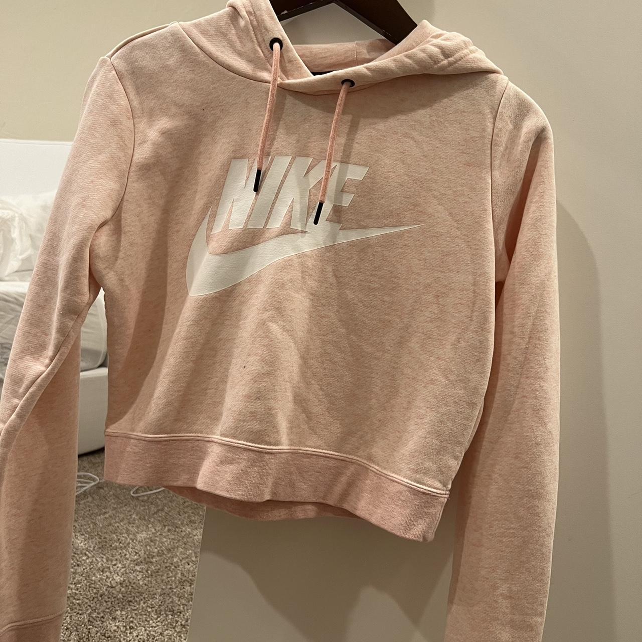 cropped pink nike hoodie