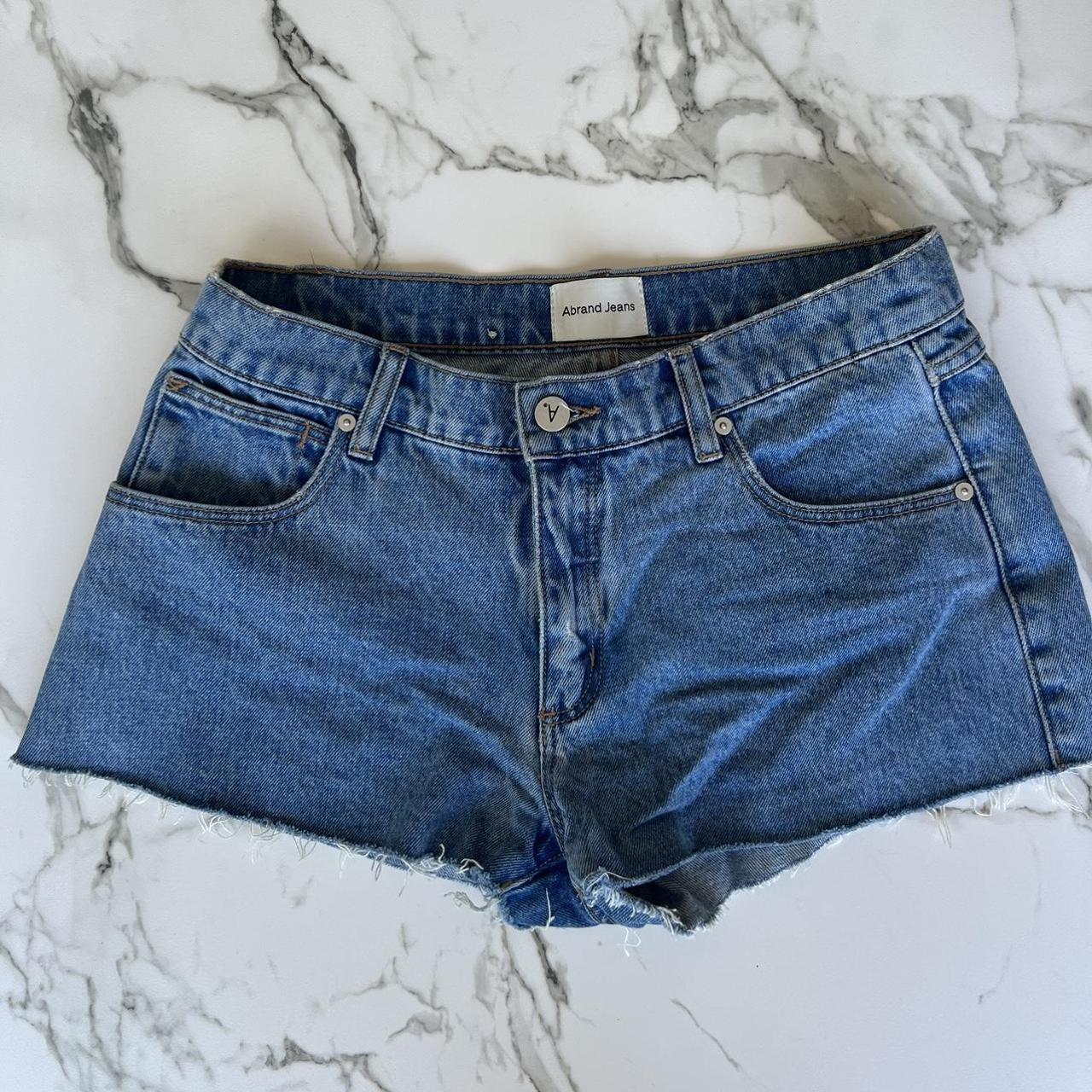 abrand low rise denim shorts in good condition... - Depop