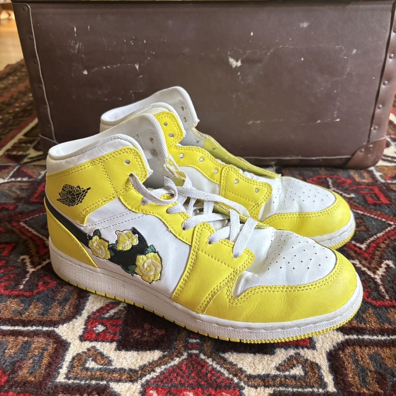 yellow flower jordan 1 womens