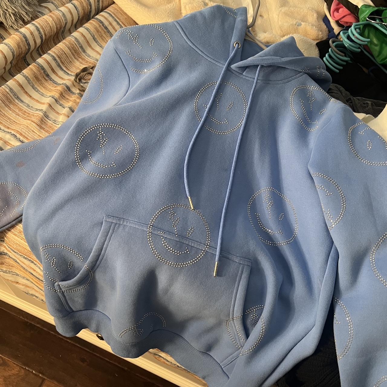 Retrovert Rhinestone Retrovert Smiley Face Hoodie Retrovert Smiley