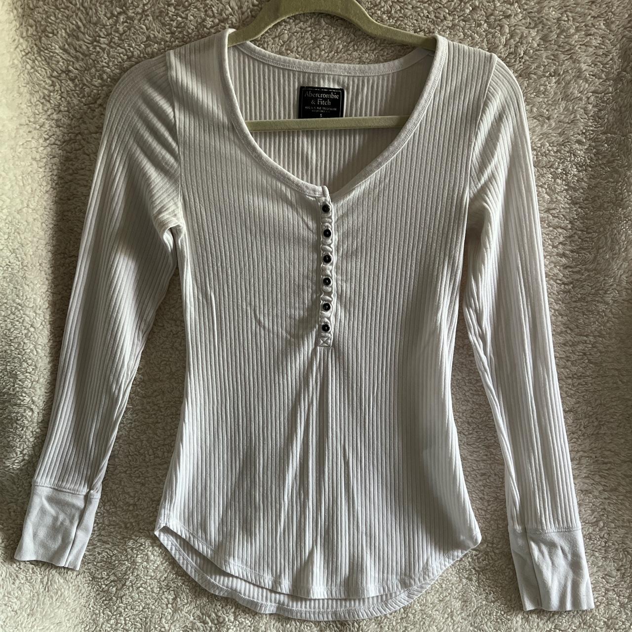 Abercrombie & Fitch Women's White and Cream Shirt | Depop