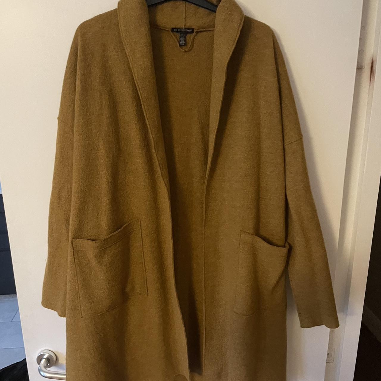 Eileen Fisher Boiled Wool buy Mustard Yellow Coat