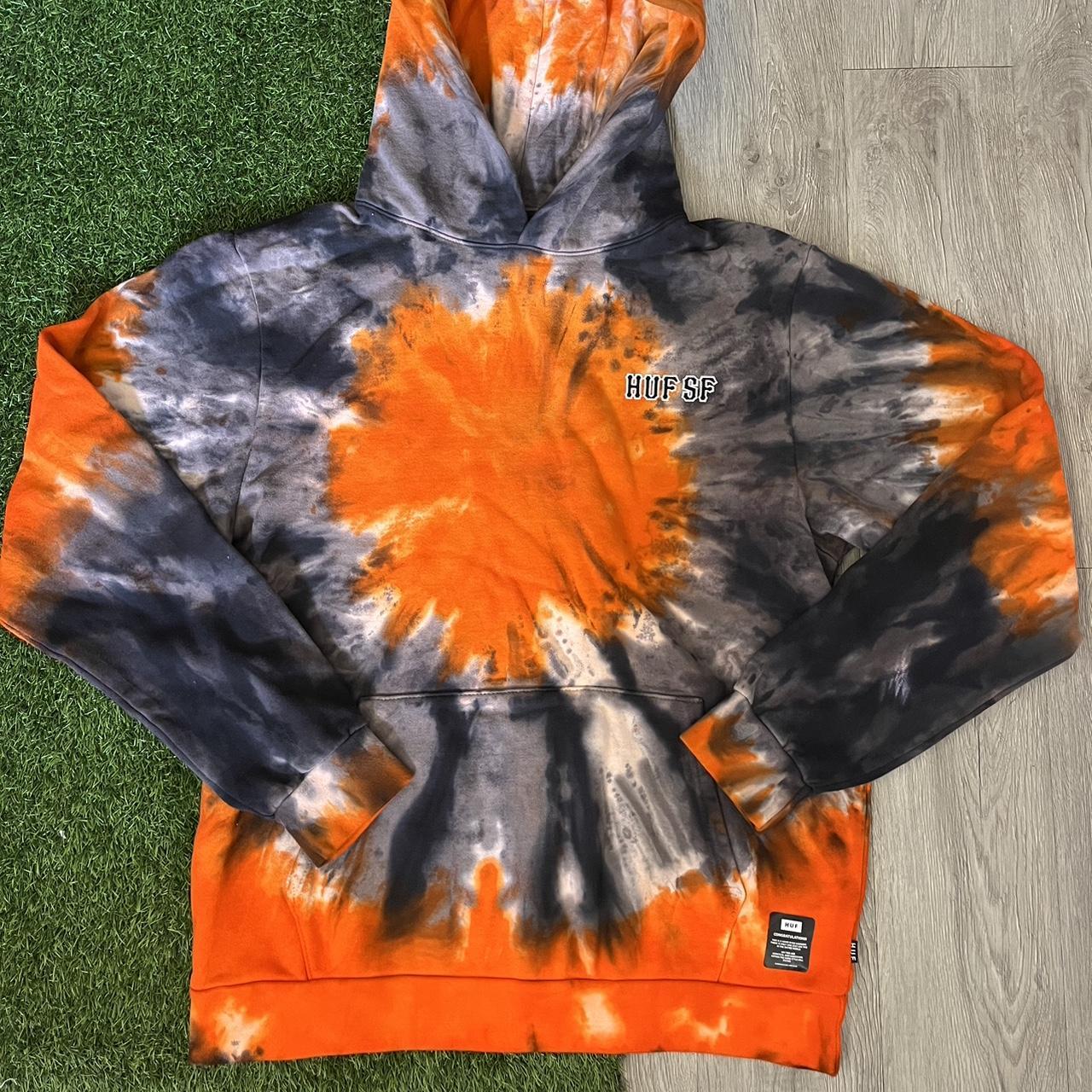 HUF San Francisco tye-dye pullover hoodie Brand new... - Depop