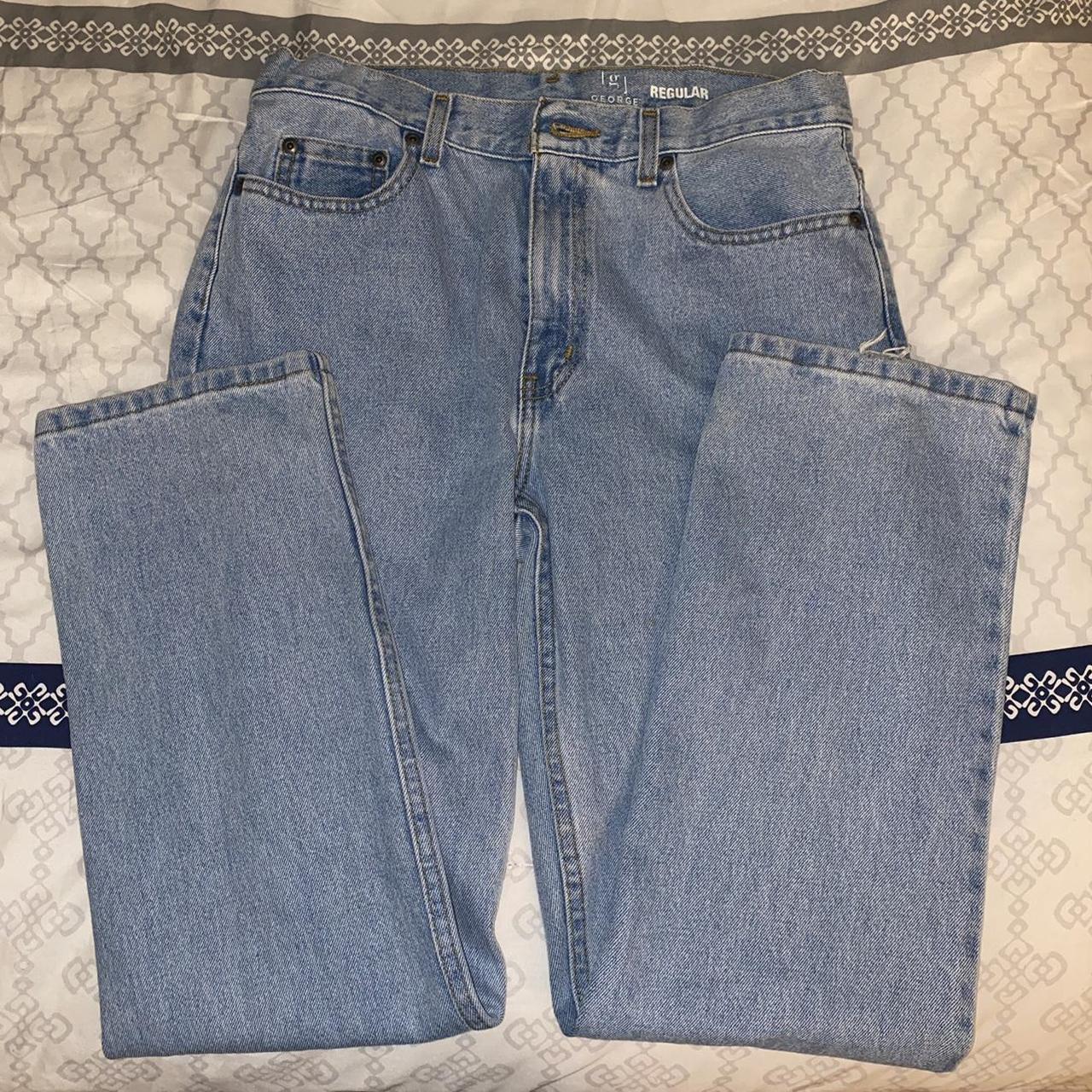 george light wash straight leg jeans - size 30x30 -... - Depop