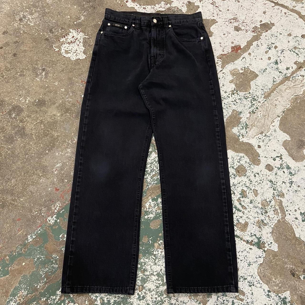 Vintage Hugo Boss dark navy blue denim... - Depop