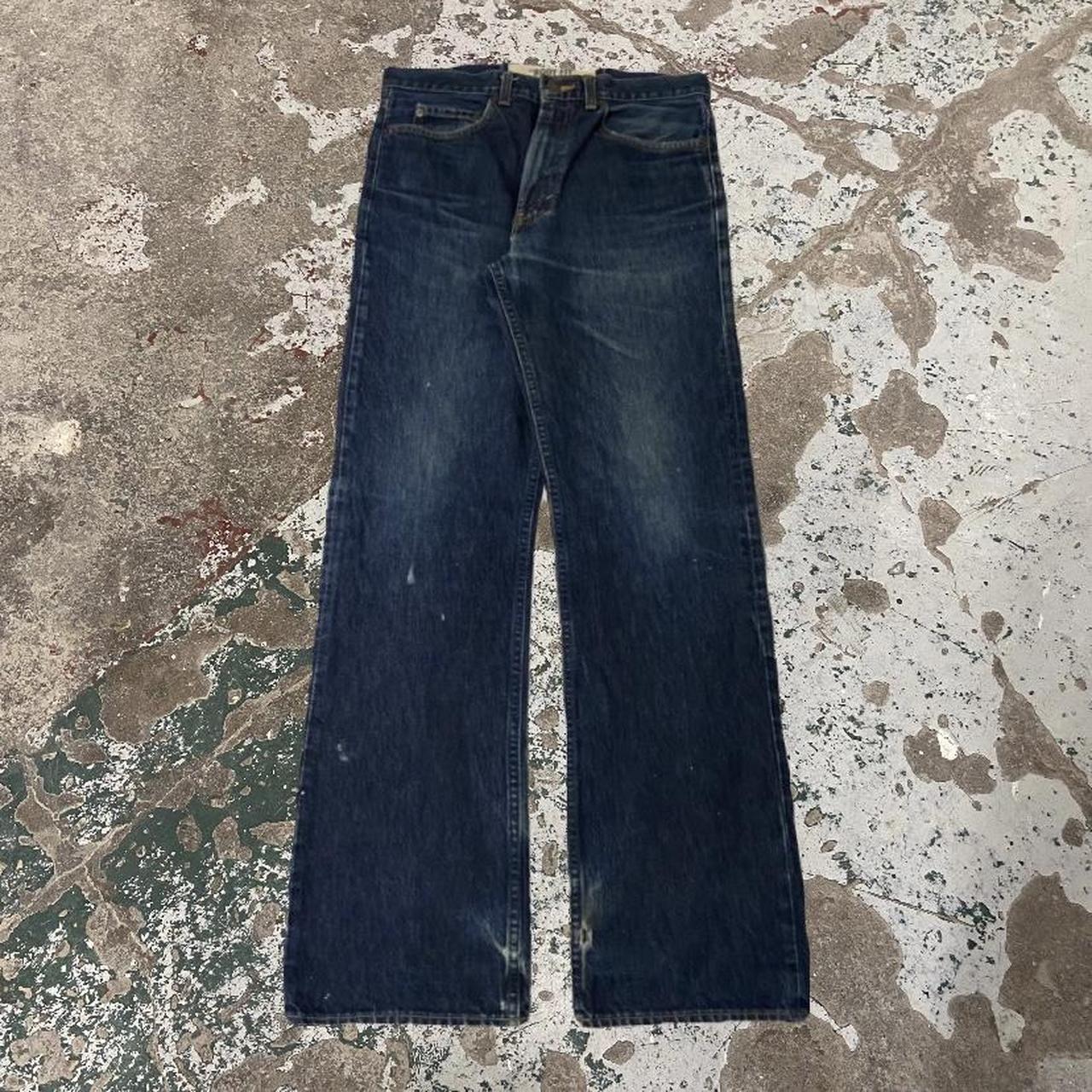 Vintage Darkwash Blue Flare Denim Depop