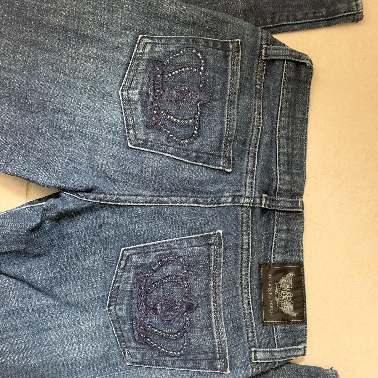 Rock and republic rhinestone jeans - Depop