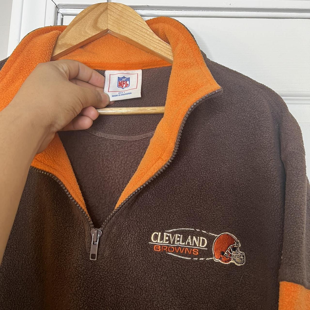 \ud83e\udd0e Y2K NFL Cleveland Browns Zip-Up Hoodie Sweatshirt... - Depop