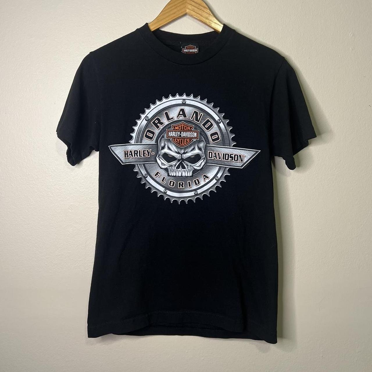 Y2k Harley Davidson Skull Double Sided Tshirt Size...