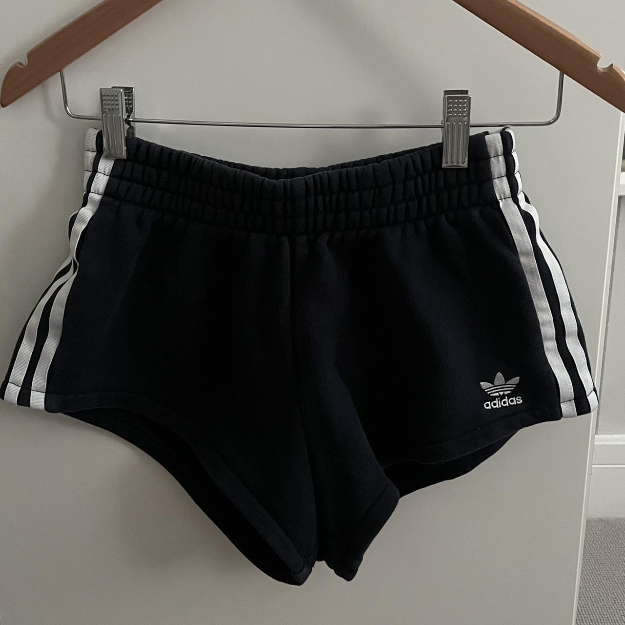 Adidas Navy and White running shorts UK size... Depop