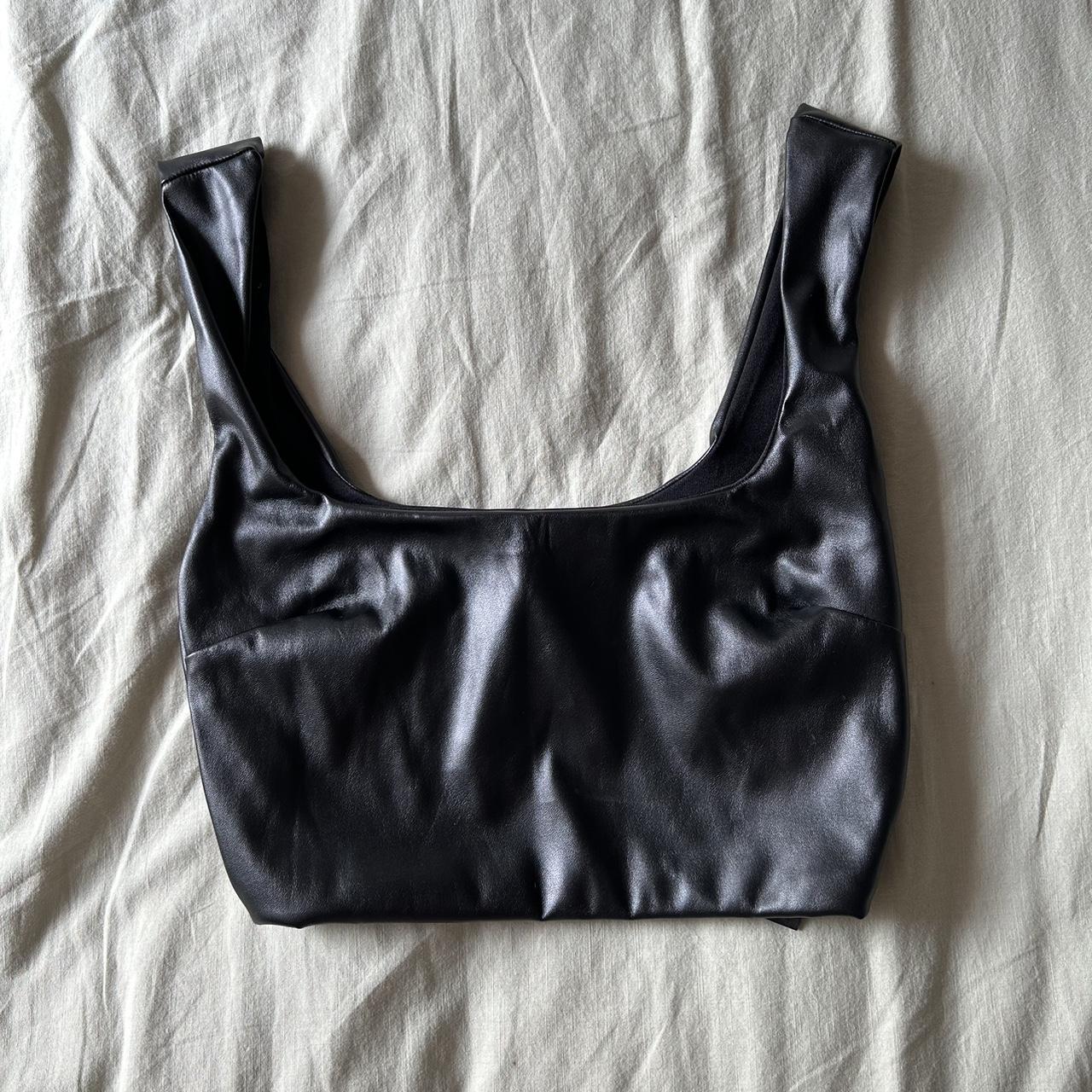 ⭐️Asos black faux leather top ⭐️Worn once, excellent... - Depop