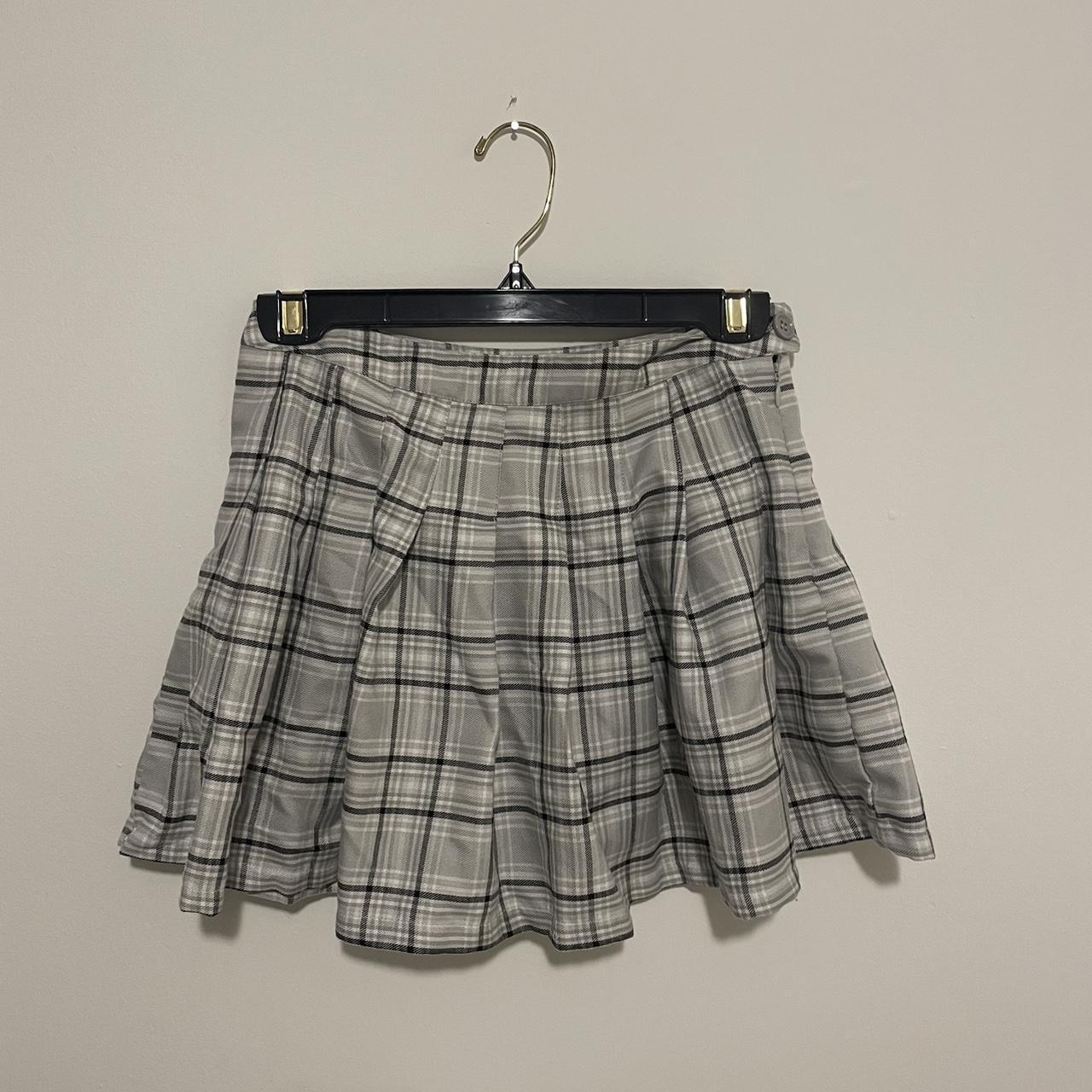 Long Plaid Skirt - Button Zipped