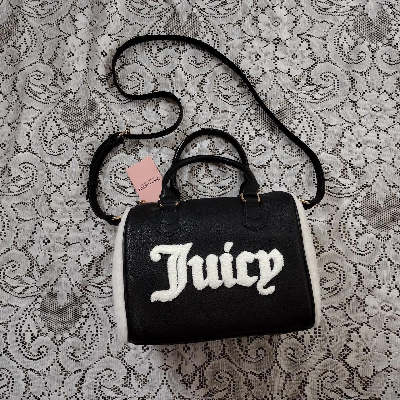 Juicy Couture black popular & white Sherpa satchel