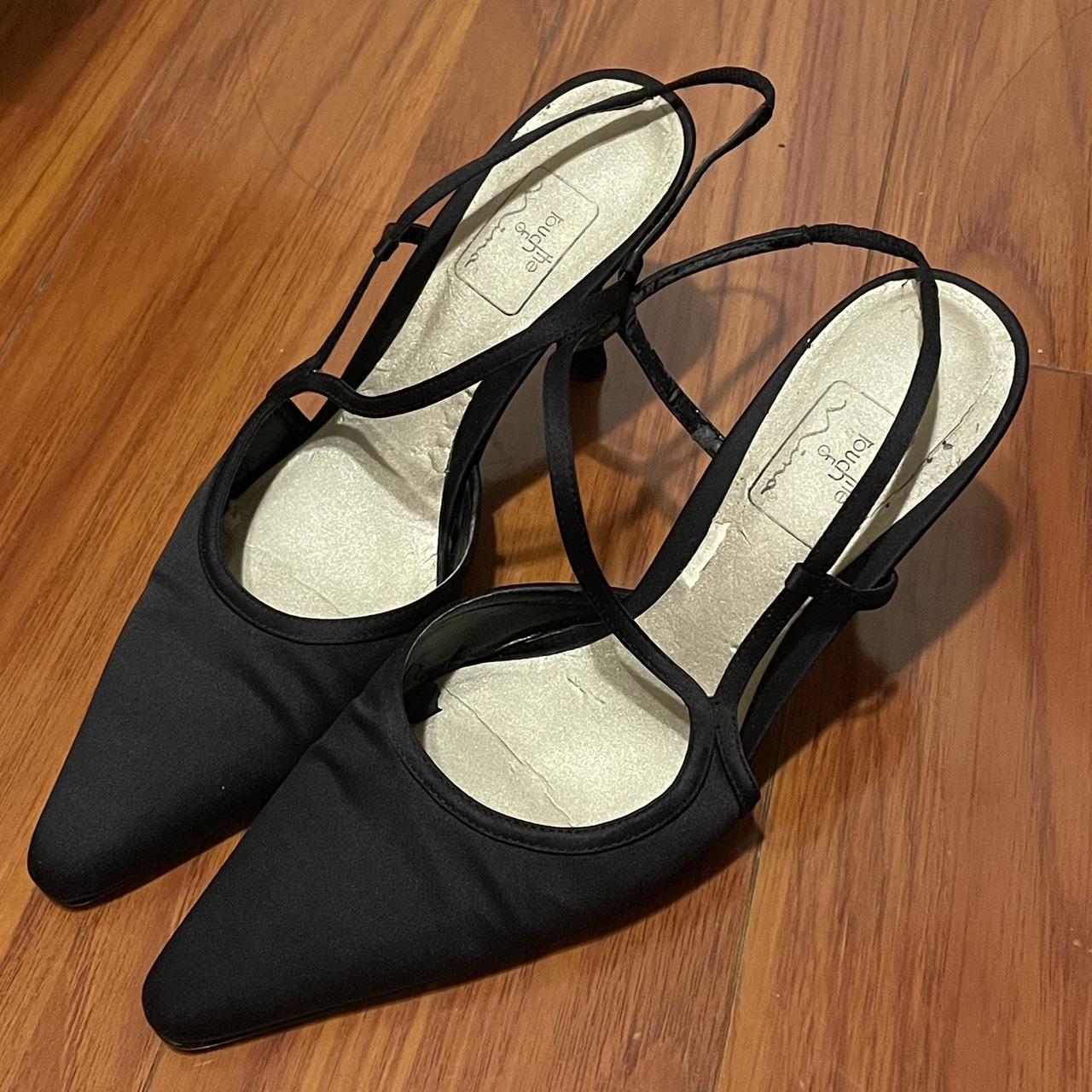 Pointed Toe Kitten Heels. Has wear as shown in... - Depop