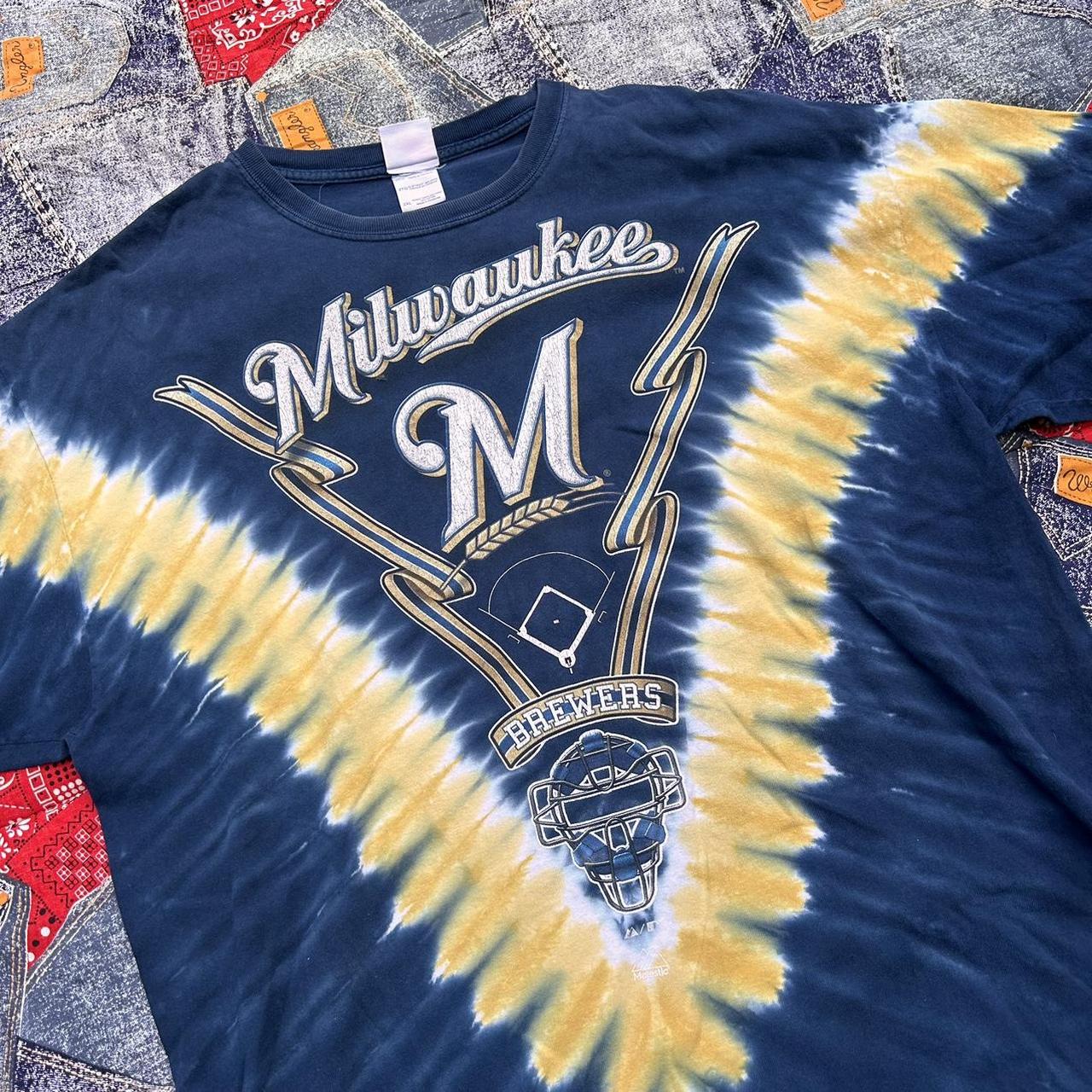 Vintage 1994 Milwaukee Brewers Tie Dye Single - Depop