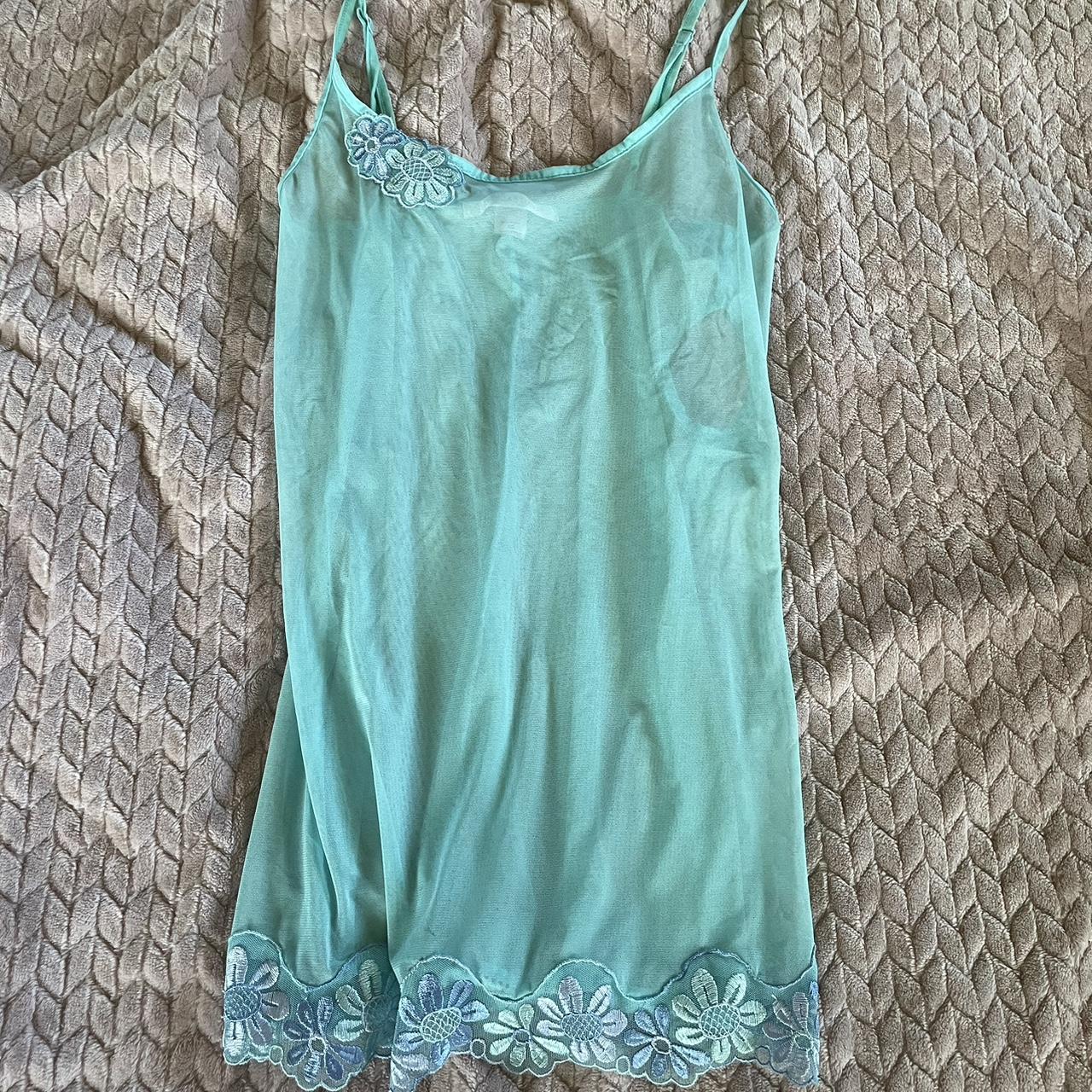 Victoria's Secret Women's Blue and White Dress | Depop