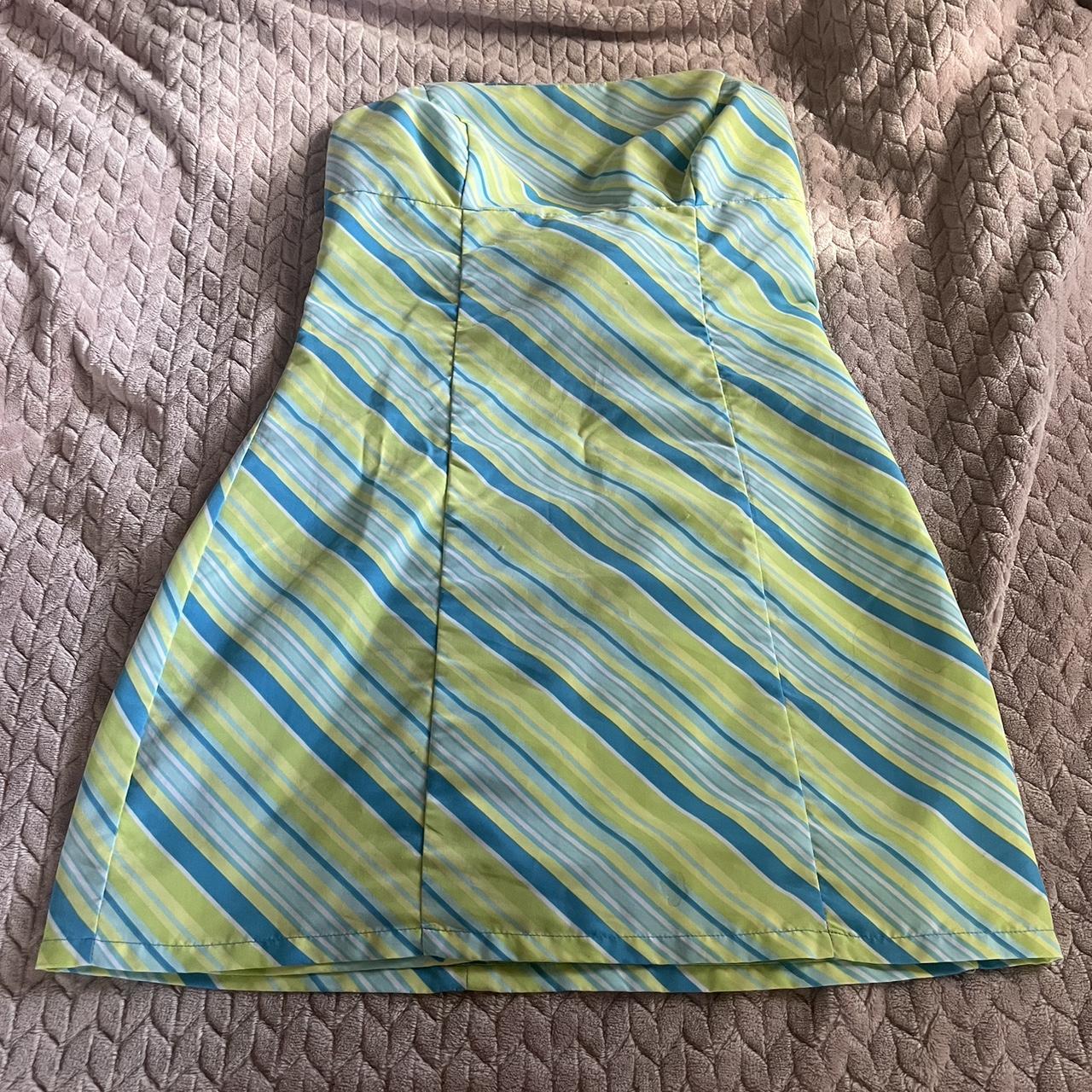 Wet Seal Women's Green and Blue Dress | Depop