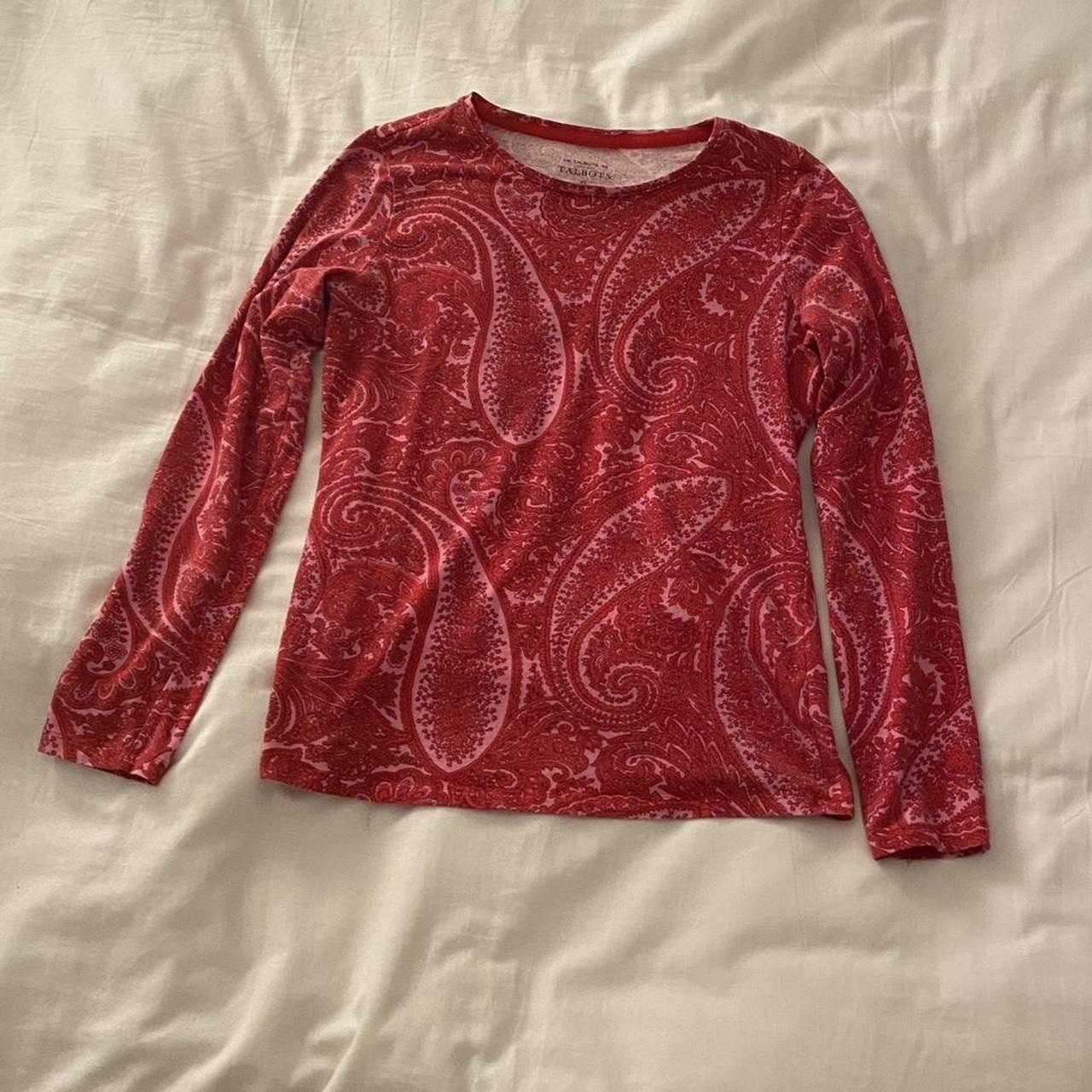 Pink and red Rory Gilmore babydoll long sleeve tee,... Depop
