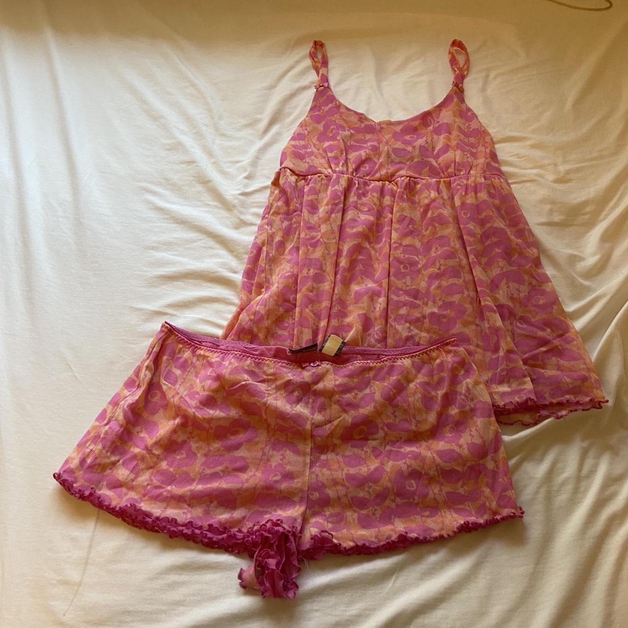 Vintage Y2k , pj set , cute pj set , size large... - Depop