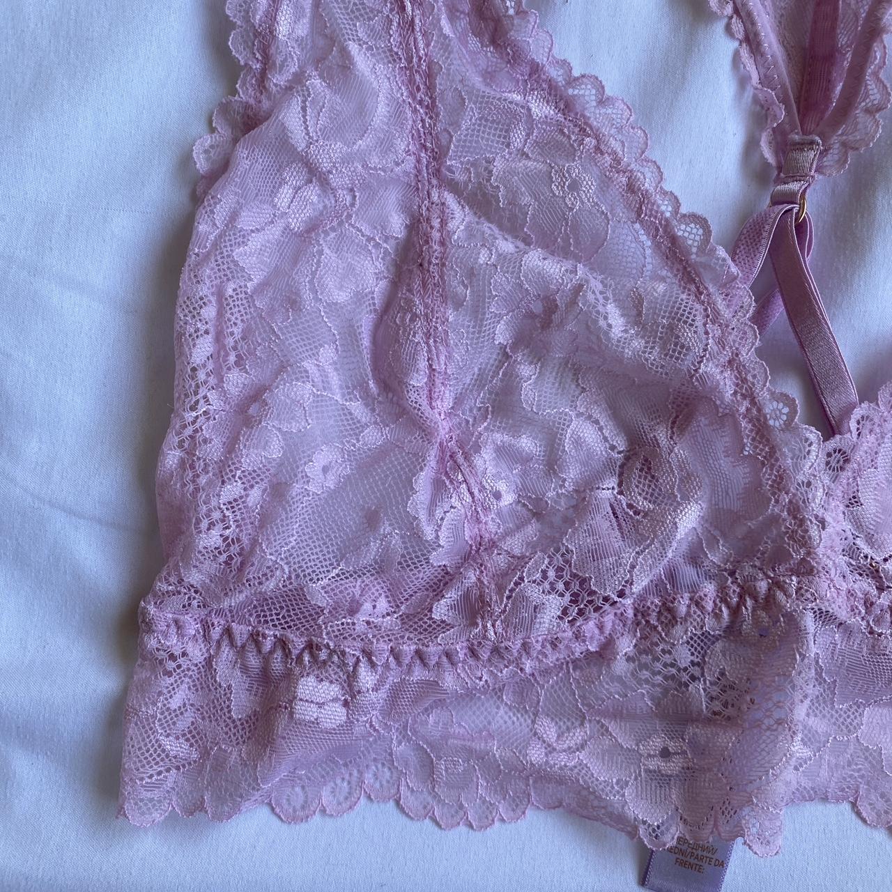 Hot pink lace bralette from savage x fenty. Fits a - Depop