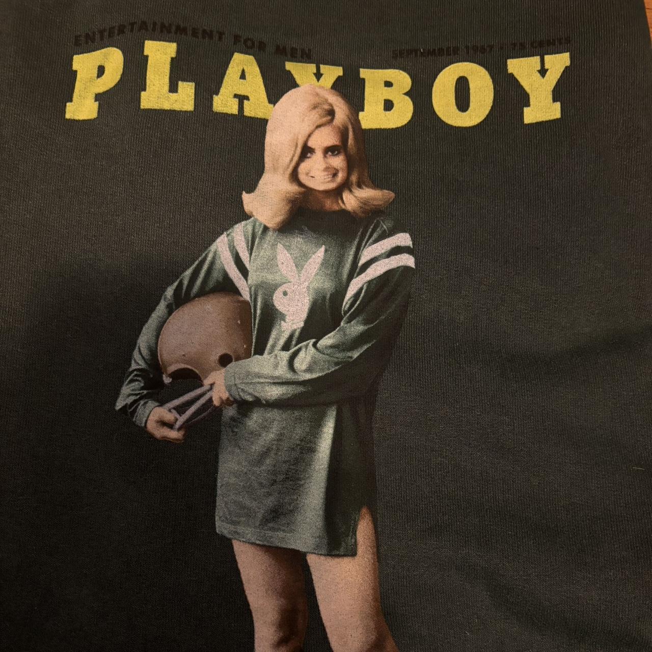 極美品　70s playboy S/S sweat Vintage Printed Novelty Light Pink Sweatshirt 