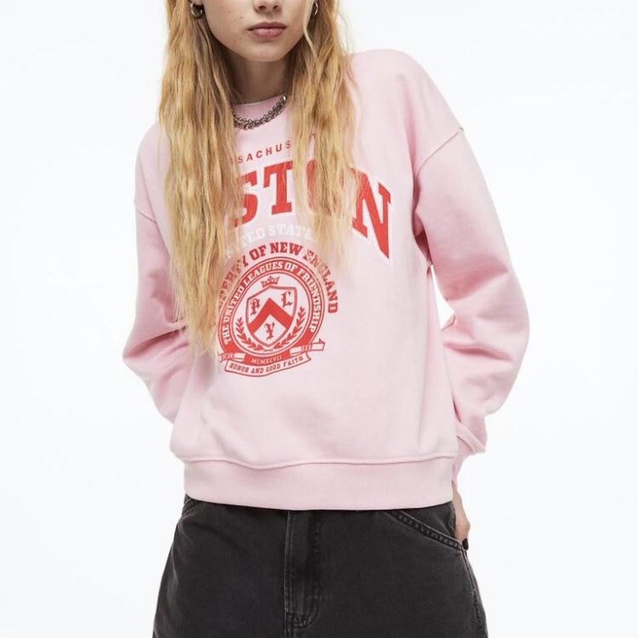 Pink discount sweatshirt h&m