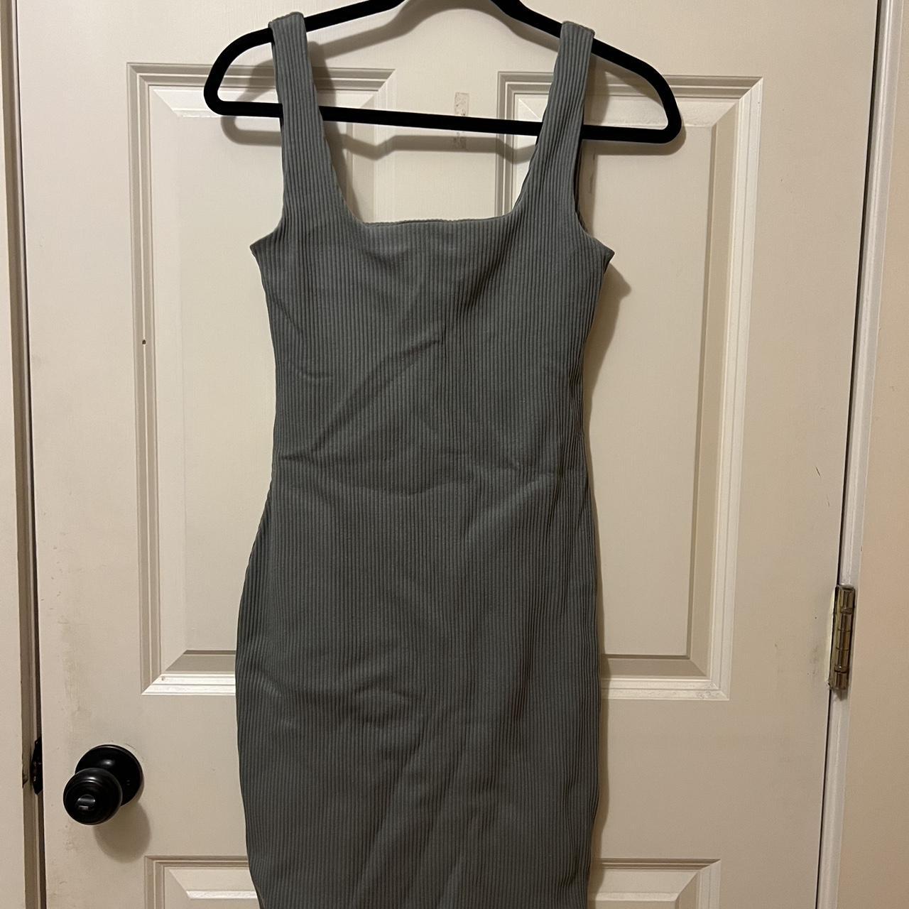 Madewell Women's Grey and Green Dress | Depop