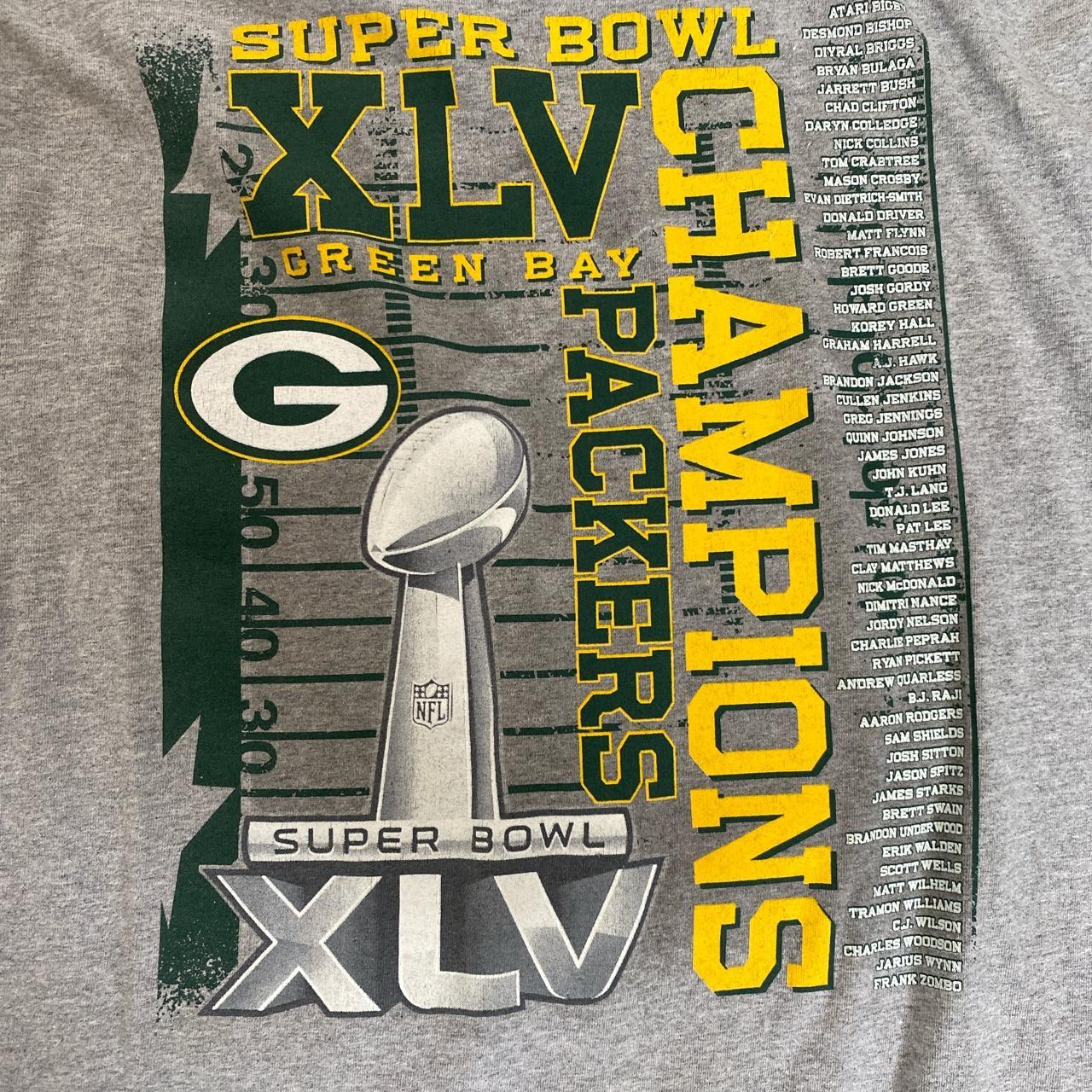 Superbowl 45 XLV Champions Green Bay Packers T Shirt XL NFL Team Apparel