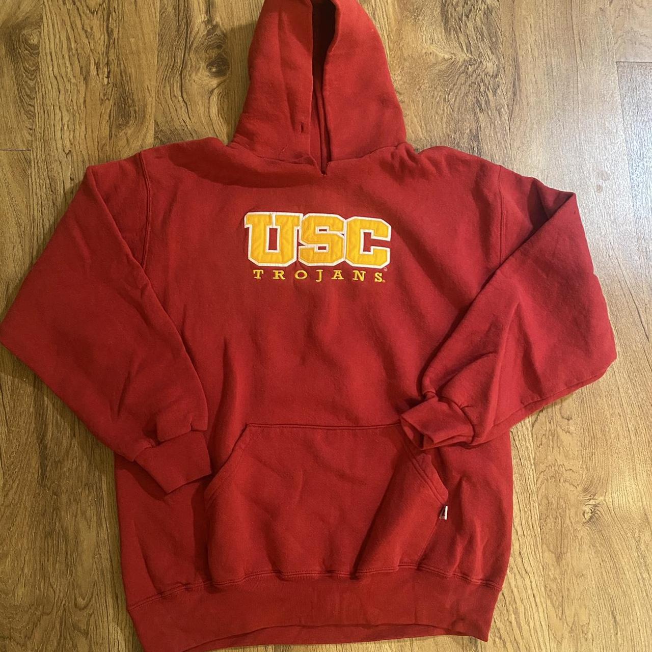 Vintage 90's USC Russell Hoodie Size L Made in - Depop