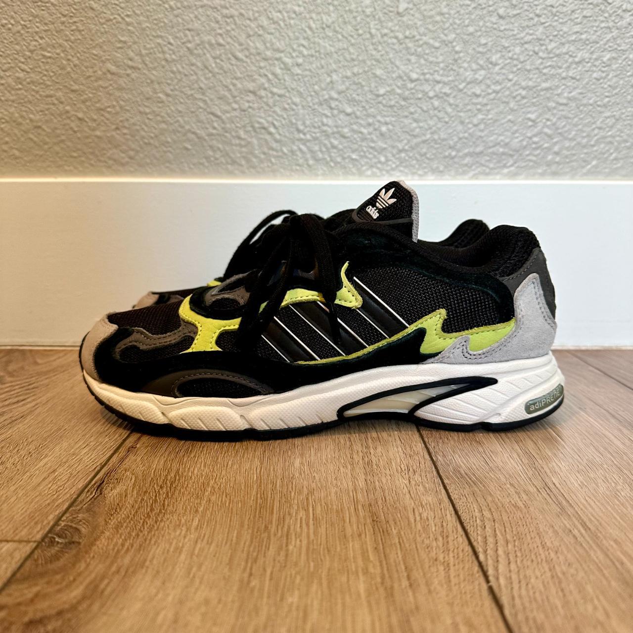 Limited Adidas Black and Lime Green Dad Shoes . Depop