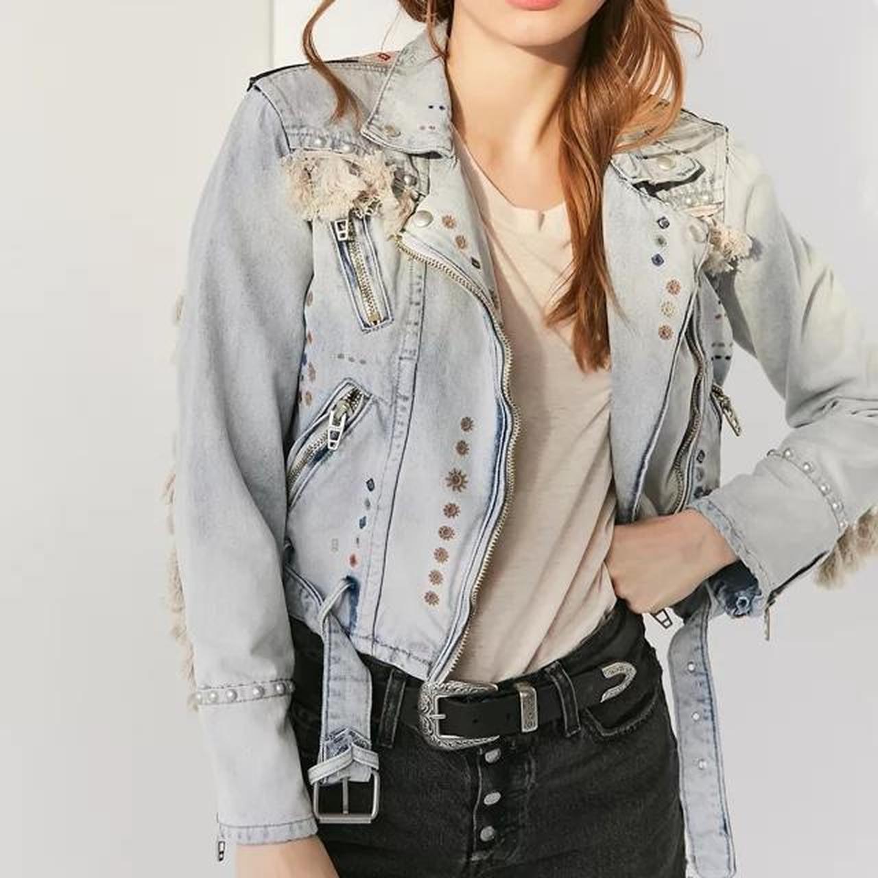 Blanknyc embroidered denim outlet jacket