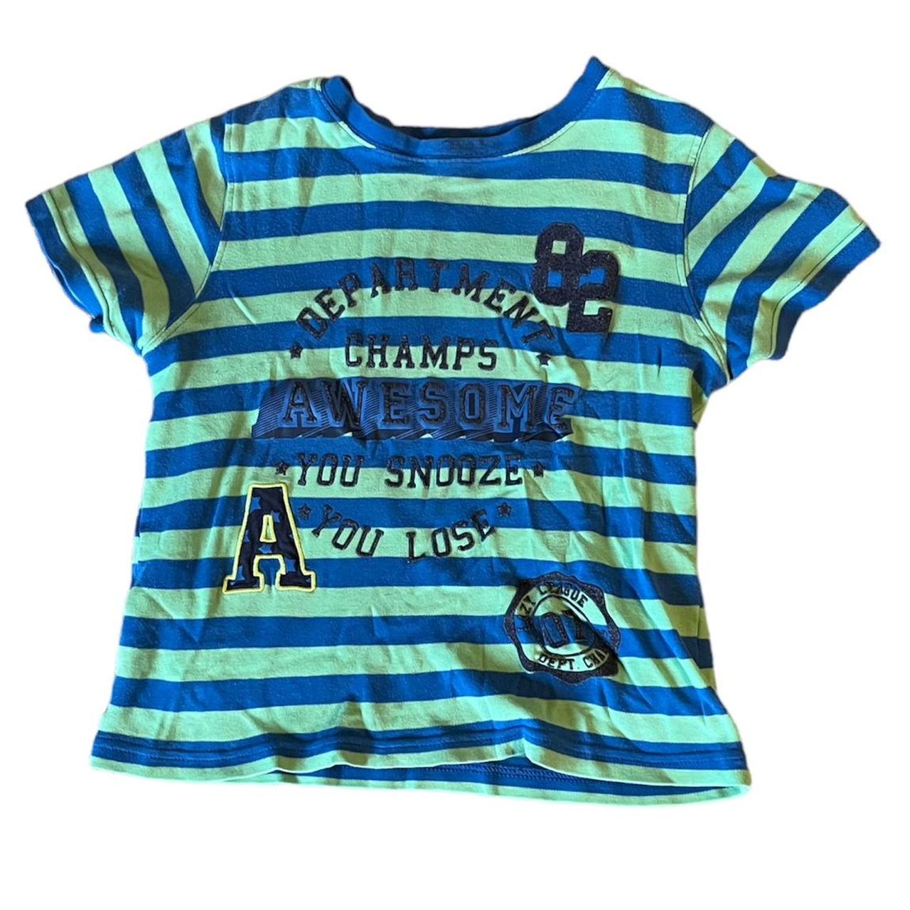 Women’s Blue and Green T-shirt | Depop