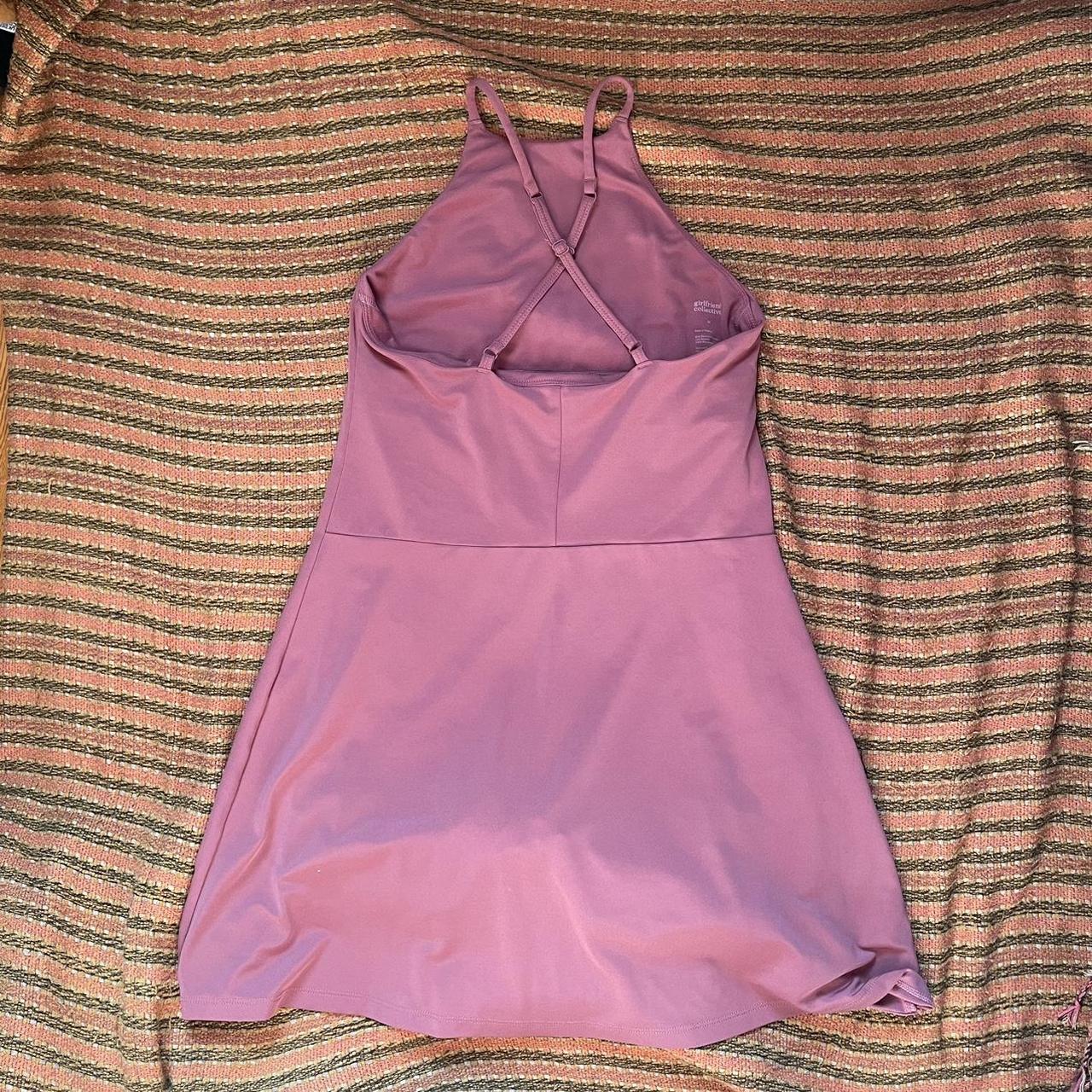 Girlfriend Collective Women's Purple and Pink Dress | Depop