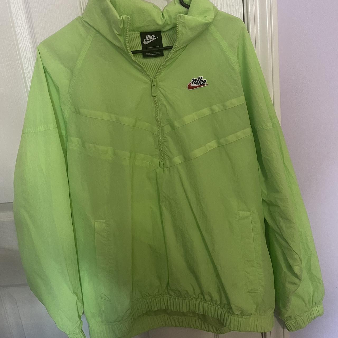 Lime green nike windbreaker best sale