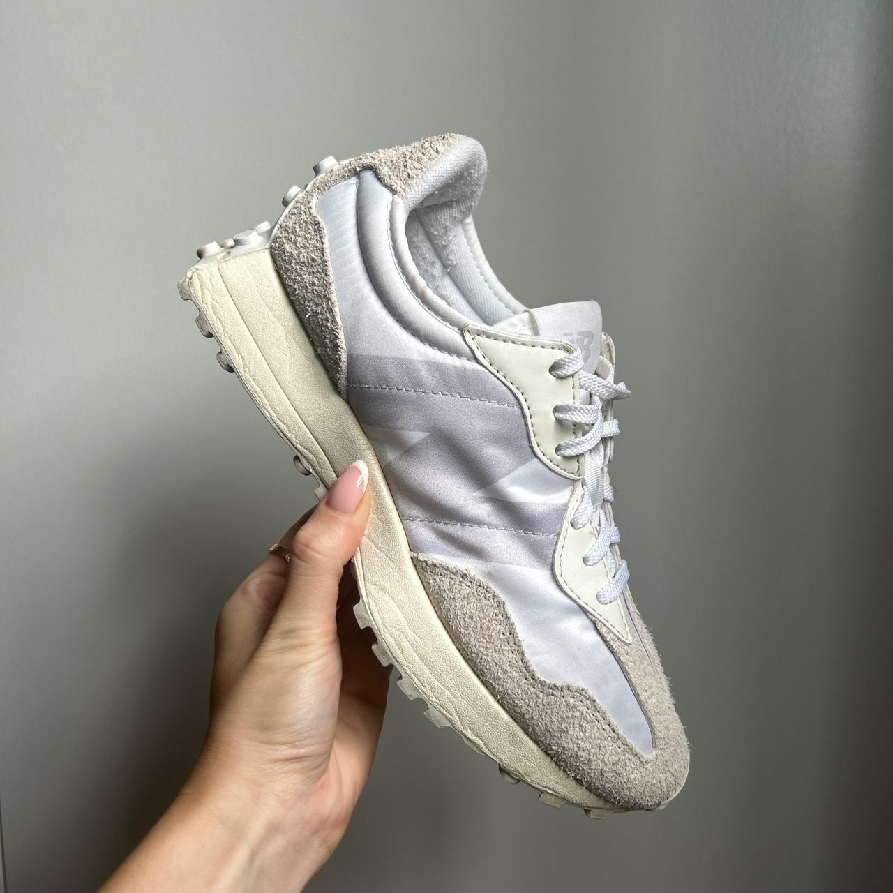 New Balance 327 in white & stone. Uk size 6.... - Depop