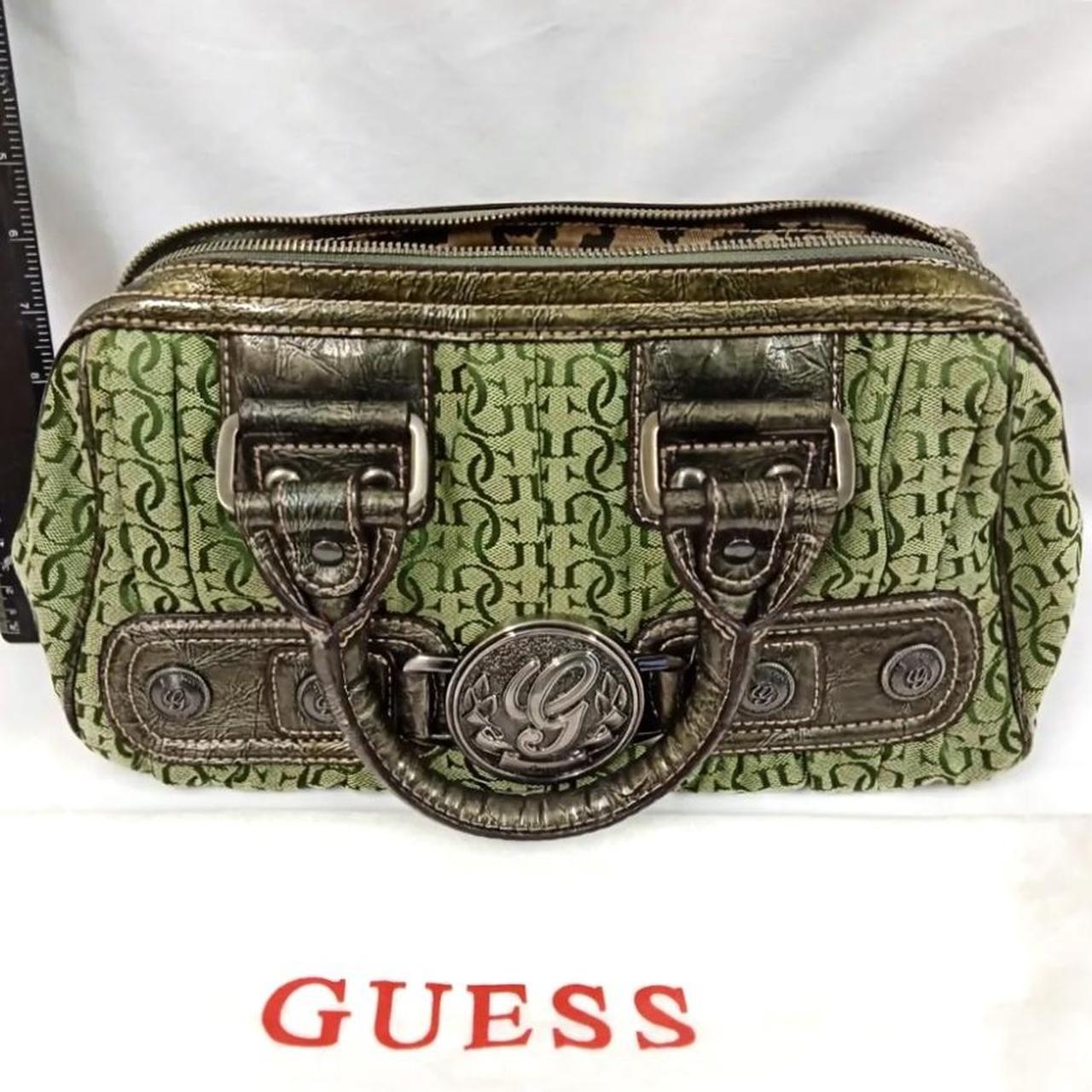 VINTAGE MONOGRAM GREEN GUESS BAG adjustable, can... Depop