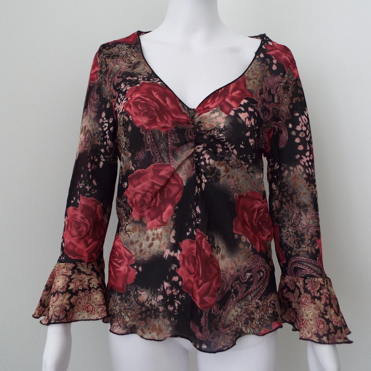 VINTAGE FLORAL PRINTED BLOUSE La Belle