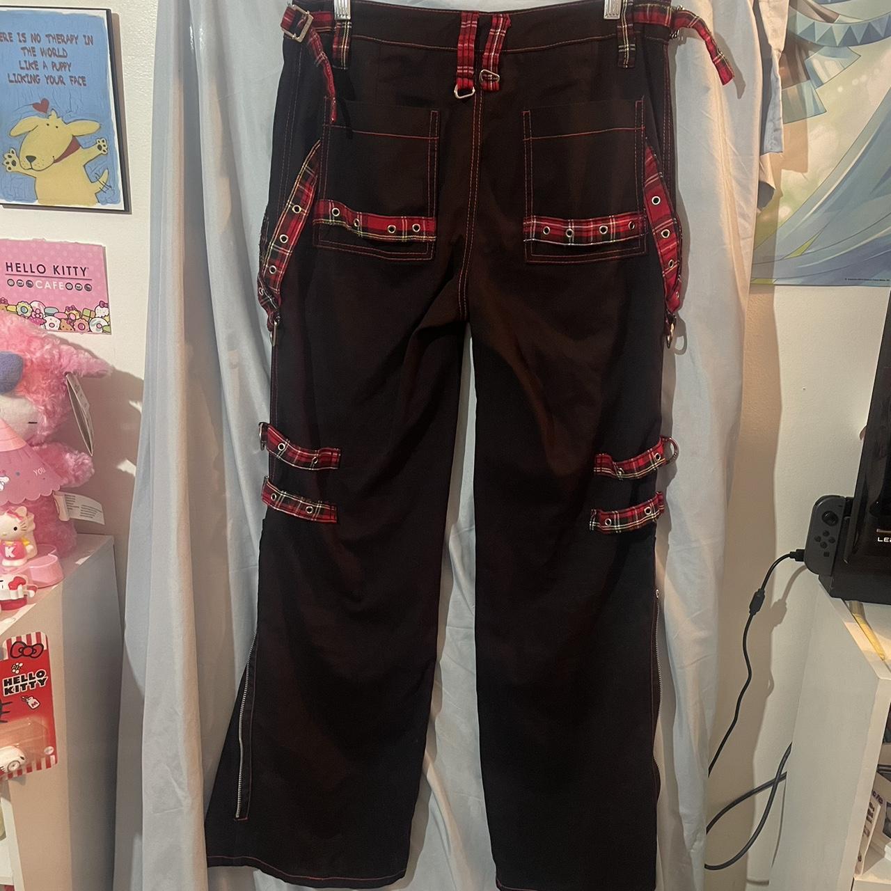 Tripp Nyc Pants 🖤 Red and black detailing, plaid,... - Depop