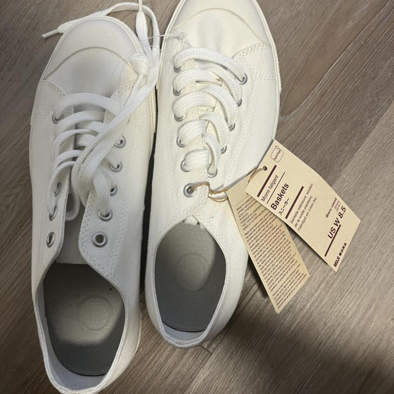 muji white sneakers