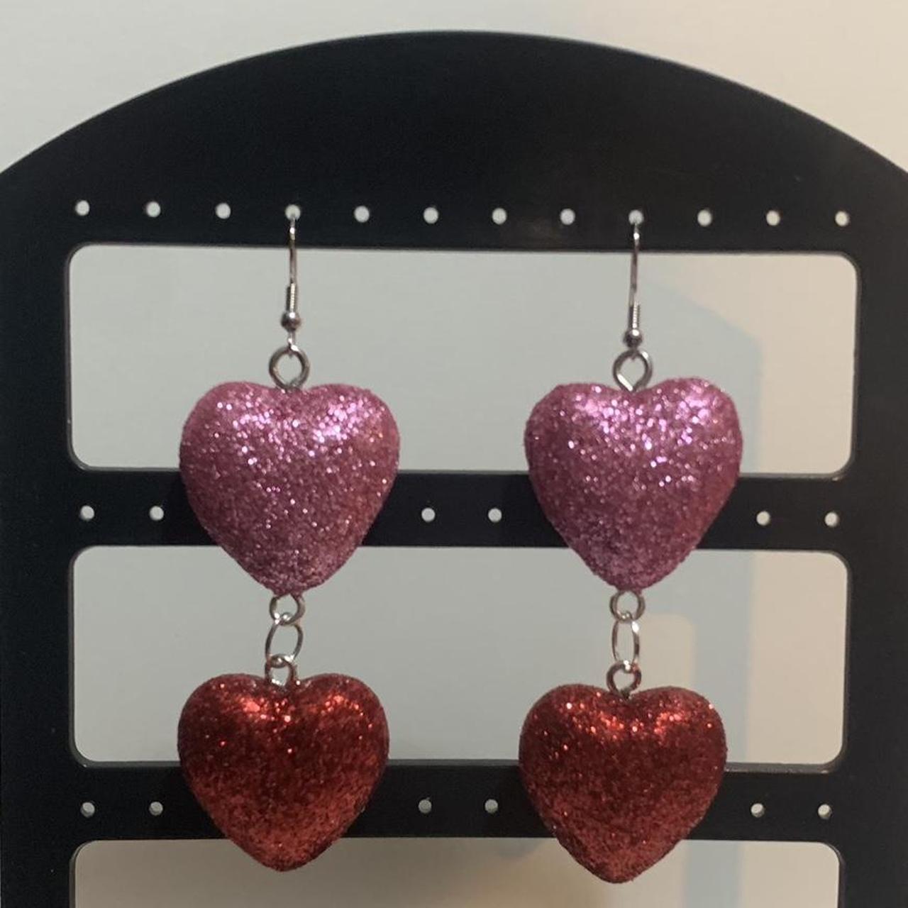 heart to heart” fish hook earrings -hypoallergenic - Depop