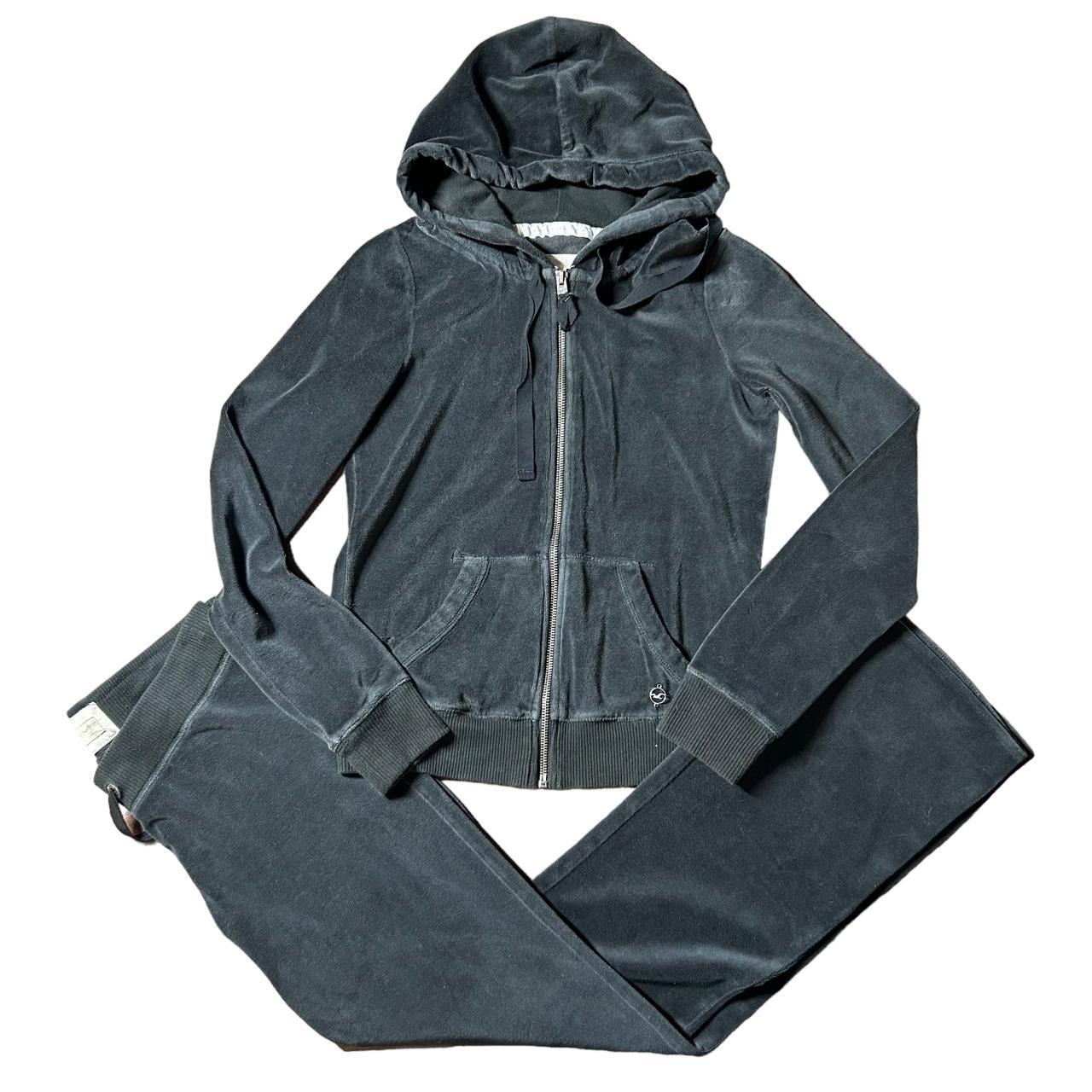 Hollister Velour Tracksuit Set in black. Comfortable... Depop
