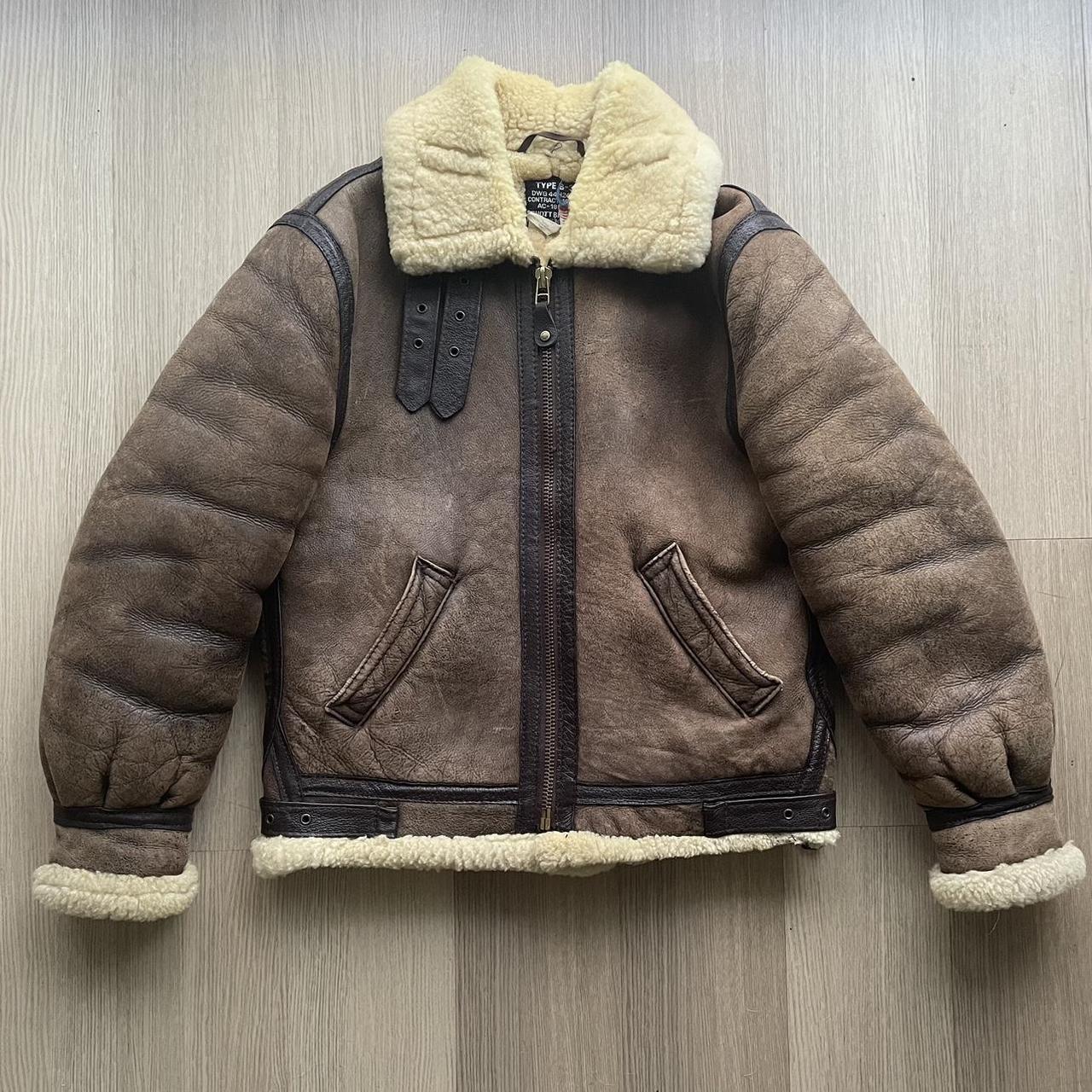 This Schott shearling jacket is one of the best... - Depop