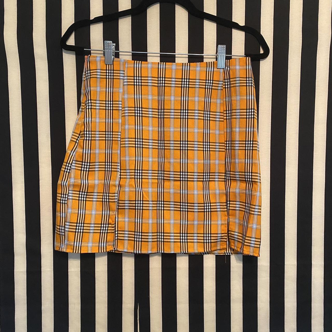 Plaid mini skirt yellow best sale